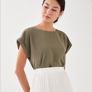 Olive Drop Shoulder Tee